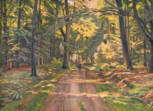 Skovvej ved Dyrnaes by Poul Simon Christiansen Oil Painting