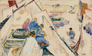 Fishing Boats by Preston Dickinson Oil Painting