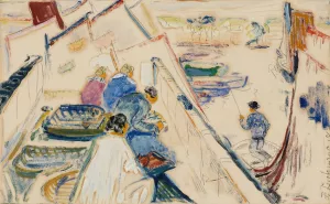 Fishing Boats by Preston Dickinson Oil Painting
