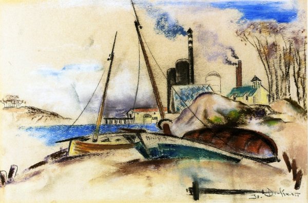 Main Product Photo of Island Landscape Painting by Preston Dickinson