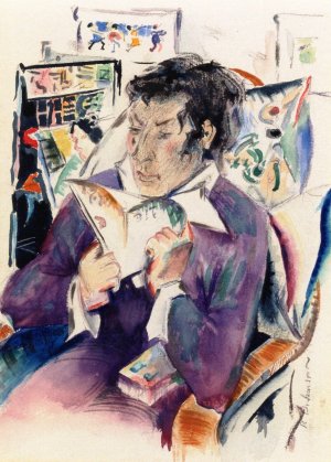 Man Reading Oil painting by Preston Dickinson