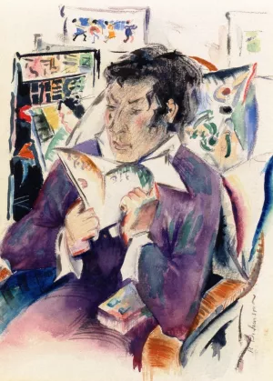 Man Reading by Preston Dickinson - Oil Painting Reproduction