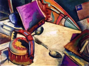 Still Life with Books on a Table by Preston Dickinson - Oil Painting Reproduction