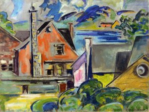 Village by the Sea by Preston Dickinson Oil Painting