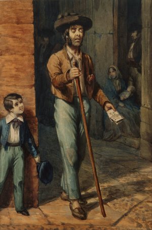 Ciego Popular En Cadiz by Prilidiano Pueyrredon Oil Painting