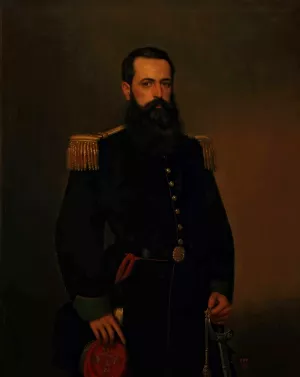 Coronel Alvaro Barros by Prilidiano Pueyrredon Oil Painting