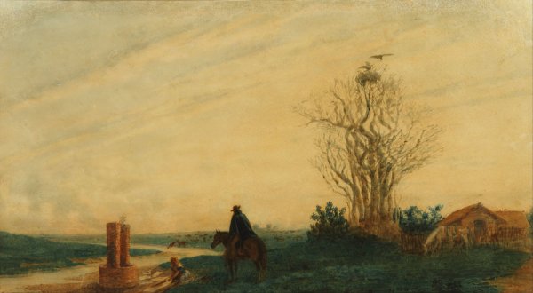 La lavandera  by Prilidiano Pueyrredon - Hand-Painted Oil Painting Reproduction