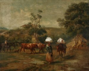 Lavanderas en el bajo de Belgrano by Prilidiano Pueyrredon Oil Painting