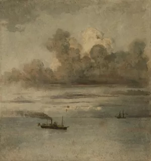 Paisaje con barcos by Prilidiano Pueyrredon Oil Painting
