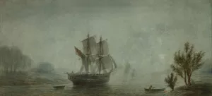 Paisaje de la costa con veleros by Prilidiano Pueyrredon Oil Painting