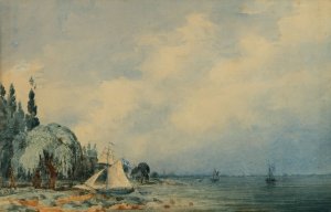 Paisaje de la costa by Prilidiano Pueyrredon Oil Painting
