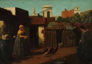Patio porteno en 1850 by Prilidiano Pueyrredon Oil Painting