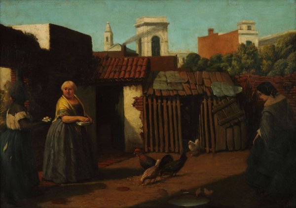Patio porteno en 1850  by Prilidiano Pueyrredon - Hand-Painted Oil Painting Reproduction