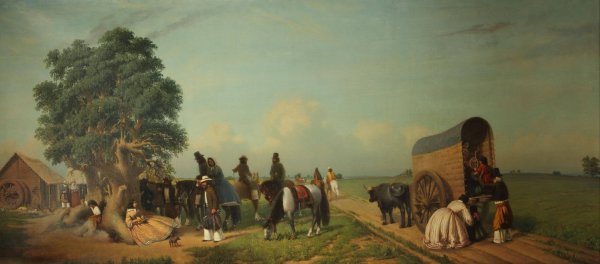 Un alto en el campo  by Prilidiano Pueyrredon - Hand-Painted Oil Painting Reproduction