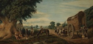 Un domingo en los suburbios de San Isidro by Prilidiano Pueyrredon Oil Painting