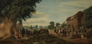 Un domingo en los suburbios de San Isidro by Prilidiano Pueyrredon Oil Painting