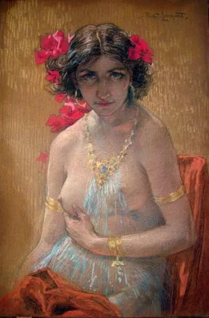Femme Nue Aux Alazees by Privat Livemont Oil Painting