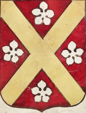 Etude pour un vitrail a motif heraldique; ecusson by Prosper Lafaye Oil Painting