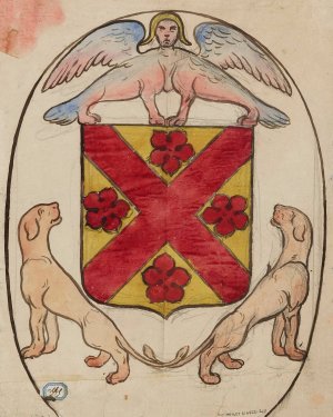 Projet de decor pour un vitrail a motif heraldique by Prosper Lafaye Oil Painting