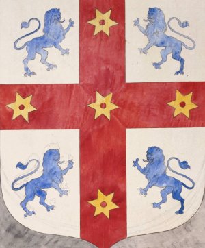 Projet de vitrail civil; blason by Prosper Lafaye Oil Painting