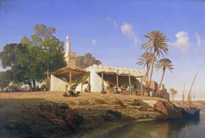 On the Banks of the Nile by Prosper Marilhat Oil Painting