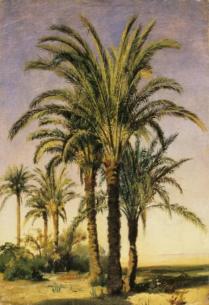 Palm Trees by Prosper Marilhat Oil Painting