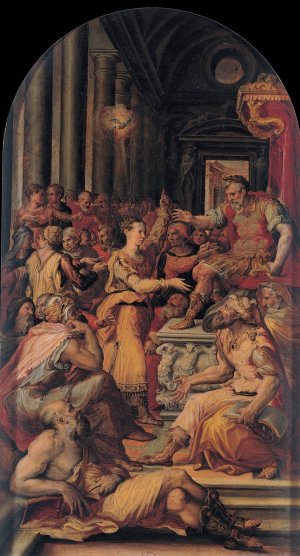 The Dispute of Saint Catherine by Prospero Fontana Oil Painting