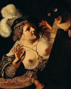 An allegory of the sense of sight by Pseudo Caroselli Oil Painting