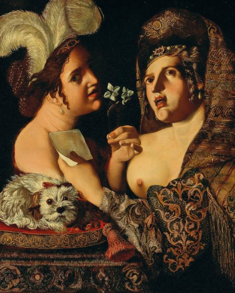 Main Product Photo of An allegory of the sense of smell and hearing Painting by Pseudo Caroselli