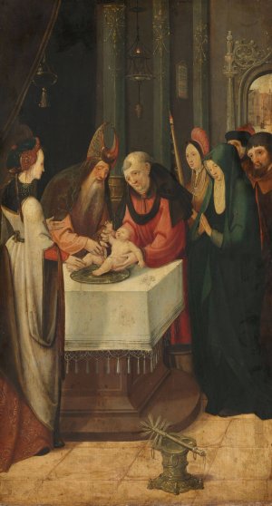 Circumcision of Christ, Left Wing of an Altarpiece by Pseudo Jan Wellens De Cock Oil Painting