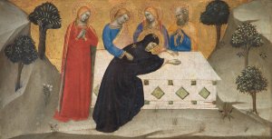 The Virgin Swooning and the Three Maries at the Tomb of Christ by Puccio Di Simone Oil Painting
