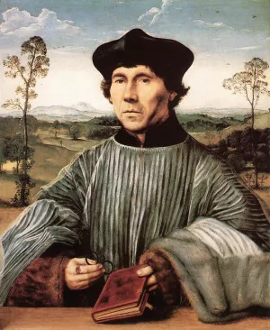 Portrait of a Canon Oil painting by Quentin Massys