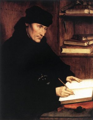 Portrait of Erasmus of Rotterdam by Quentin Massys Oil Painting
