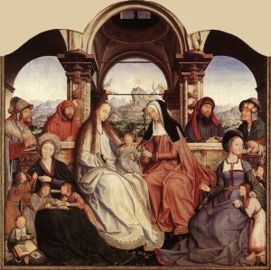 St Anne Altarpiece Central Panel by Quentin Massys Oil Painting