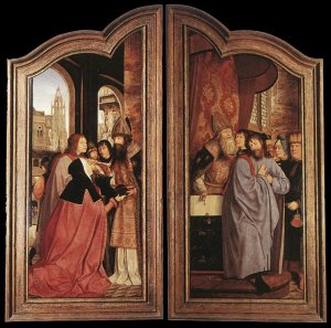 St Anne Altarpiece Closed by Quentin Massys Oil Painting
