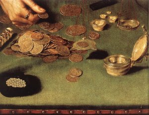The Moneylender and His Wife Detail