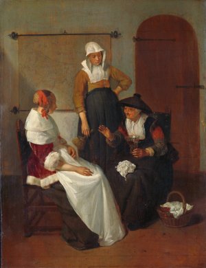 A Confidential Chat by Quirijn Van Brekelenkam Oil Painting