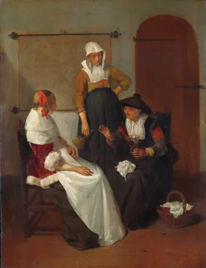 A Confidential Chat by Quirijn Van Brekelenkam Oil Painting