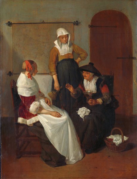 A Confidential Chat  by Quirijn Van Brekelenkam - Hand-Painted Oil Painting Reproduction