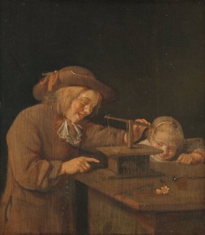 The Mousetrap by Quirijn Van Brekelenkam Oil Painting