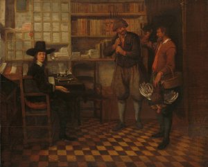 The Tenant Farmer's Rent by Quirijn Van Brekelenkam Oil Painting