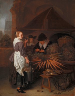The Vegetable Stall by Quirijn Van Brekelenkam Oil Painting