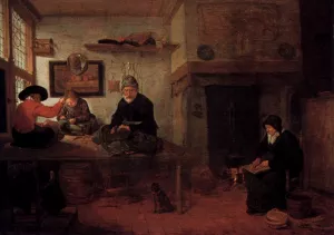 Interior of a Tailor's Shop by Quiringh Van Brekelenkam - Oil Painting Reproduction