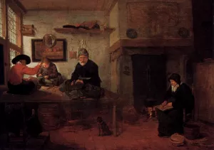 Interior of a Tailor's Shop Oil painting by Quiringh Van Brekelenkam