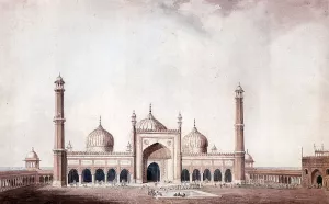 The Jama Masjid, Delhi painting by R. A. Daniell