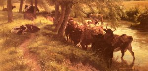 A Shady Spot On A Summer's Day Oil painting by R.A. Davis
