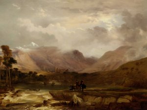 A Snow Storm Passing Off by R.A. Frederick Richard Lee Oil Painting