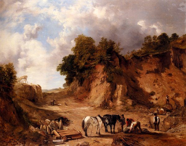 Main Product Photo of A Stone Quarry Painting by R.A. Frederick Richard Lee
