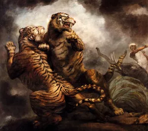 Tiger Hunting painting by R.A. Northcote