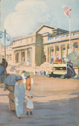 New York Public Library by Rachael Robinson Elmer Oil Painting